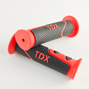 Poignées de guidon de moto Qiangye, rouge et noir, logo Tdx, caoutchouc souple, pour accessoires de moto tout-terrain - Product Image 2