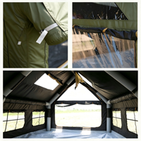 Tente de camping familiale gonflable personnalisable 4 saisons, spacieuse, 1 chambre, 1 séjour, abri extérieur imperméable PU3000, type villa
