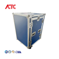 Flight case 16U pour amplificateurs/équipements audio avec plateau à roulettes