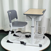Ensemble de bureau et chaise pour étudiants modernes, mobilier scolaire en acier/MDF/plastique, réglable, écologique, capacité de 200 kg pour enfants