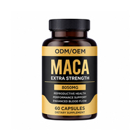 Capsules de Maca Haute Puissance, Poudre de Racine de Maca Noire, Rouge et Jaune, Complément pour l'Endurance Masculine, OEM ODM, Emballage Personnalisé, Vente en Gros