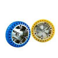 Roue motrice AGV en polyuréthane, moyeu en aluminium pour charge légère, roue de robot à revêtement PU, OEM ODM, taille et couleur personnalisées