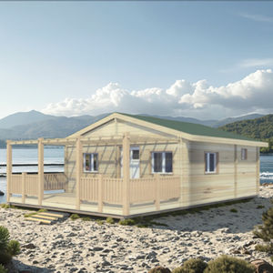 Casa de madera prefabricada de dos dormitorios con encanto costero a tiro de piedra de la playa de arena y la vista al mar - Product Image 1