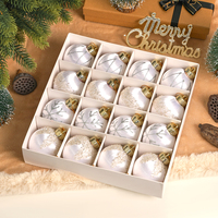 Boule de Noël transparente blanche faite à la main TANGXI de 6 cm, nouvelle boule peinte au fil de soie pour pendentif d'arbre, ornement de Noël