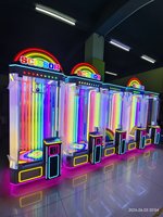 Nouvelle machine de jeu à ciseaux à LED arc-en-ciel, à monnayeur, avec armoire en acrylique transparente, pour la découpe de cadeaux en arcade, idéale pour les centres commerciaux