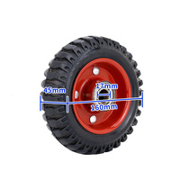 Roue simple d'absorption des chocs de petit chariot plat en caoutchouc muet de roulette résistante de 5 / 6/8"