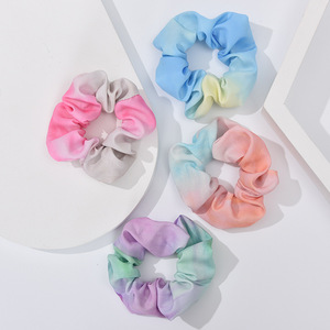Coletero de tela con efecto tie-dye estilo francés para mujer, accesorio para el cabello hecho a mano para uso diario. - Product Image 2