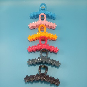 Pince à cheveux colorée, haut de gamme, brillante, à sept fleurs, pour chignon luxueux à l'arrière de la tête, pince requin, accessoire capillaire en gros. - Product Image 5