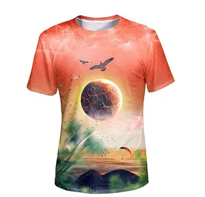 Dye Sublimated 100% Polyester Breathable Short Sleeve Unisex Customized T Shirts