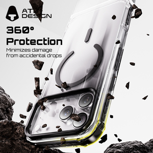 Fundas Transparentes de Lujo ATB de TPU+PC para Celulares con Anillo Magnético Metálico, Carga Inalámbrica para <span class=keywords><strong>iPhone</strong></span> 18 17 16 Pro Max - Product Image 3