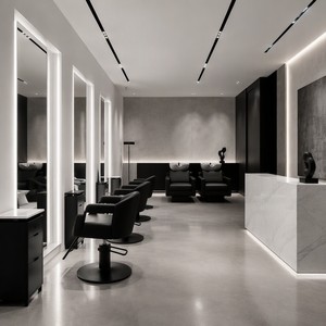 Arredamento Moderno Minimalista Stile Salone, Rendering 3D Max per Design d'Interni, Spazio per Parrucchiere, Styling ed Estetica - Product Image 1