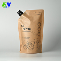 Sachets d'emballage pour boissons liquides personnalisés en plastique biodégradable réutilisable, sachets à bec verseur, sachets doypack avec bec verseur