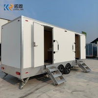 Remorque toilettes mobiles multi-emplacements à 2 portes, personnalisable, pour événements, construction, mariages et festivals