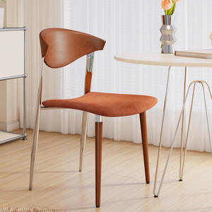 Chaise de salle à manger en bois massif avec dossier, style rétro, grande taille, pour adulte - Product Image 2