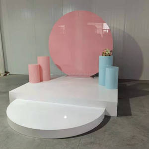 LISCIO styling MATRIMONIO ispirazione acrilico sfondo <span class=keywords><strong>rosa</strong></span> forma Ad Arco decorazione sfondo - Product Image 5