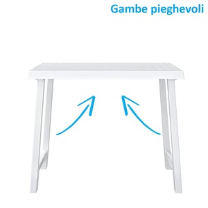Rectangular Plastic Garden <b>Table</b> 81x56x63 Cm With Umbrella Hole Outdoor <b>Table</b> With Legs - Product Image 4