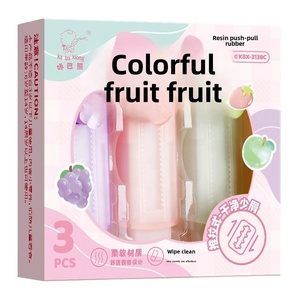 New Cartoon Pencil Radiergummi Einstellbare Länge Schüler Easy Erase 3 Stück - Product Image 2