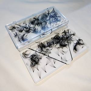 Extensions de cils en gros : Éventails de volume préfabriqués ultra-rapides 16D à tige longue en cheveux synthétiques pour salon de beauté, 500 éventails/boîte - Product Image 4