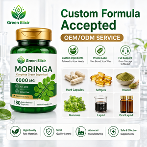 Élixir Vert <span class=keywords><strong>Moringa</strong></span> 180 Capsules - Sans OGM, Sans Gluten, Compléments Antioxydants 1-2 par Jour pour Adultes (à l'exception des Femmes Enceintes) - Product Image 4