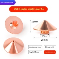 Buse de découpe laser à fibre simple/double couche en cuivre Wanshunxing, accessoires de découpe haute vitesse 28 Hongshan