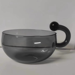 High Quality Hand-made Glass Coffee <strong>Mug</strong> Tea Cups Borosilicate Glass Cup <strong>With</strong> Unique Mouse Tail Shape <strong>Handle</strong> - Product Image 3