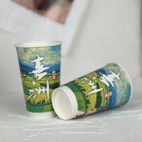 Tasse à café en papier jetable écologique de 12 oz couvercle en mousse réutilisable Style à paroi unique personnalisé bon compost de résistance à la chaleur pour