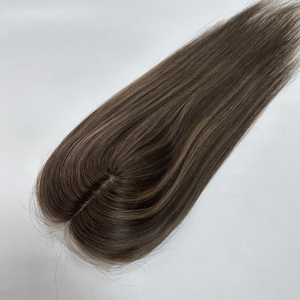 Envío Inmediato: Topper de Cabello Natural Personalizable para Mujer, 6x6 Pulgadas, Base de PU con Encaje HD y Parte Superior de Seda, Densidad Media - Product Image 2