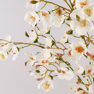 Branches de fleurs de poirier artificielles, 24 branches, fleurs en soie plastique hautement réalistes pour la décoration de mariage et les accessoires de photographie - Product Image 2