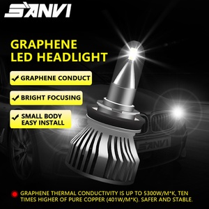 2023 New H3 Graphene Auto Lighting 3900lm 35w 6000k H1 H7 9005 9006 H11 Graphene LED Headlights <b>H4</b> CSP LED Headlight - Product Image 3