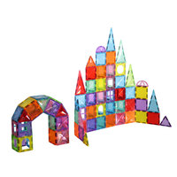 60 pièces de blocs de construction magnétiques, tuiles magnétiques pour enfants, jouets éducatifs Montessori, cadeaux d'anniversaire pour enfants