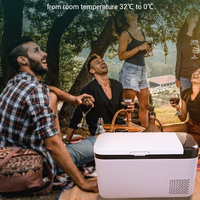 Congelador Portátil de Doble Zona con Compresor de 15L, Refrigerador para Auto y Camping, Carcasa de Plástico, Control por Aplicación, Diseño Deportivo, Compatible con BMW, Color Blanco