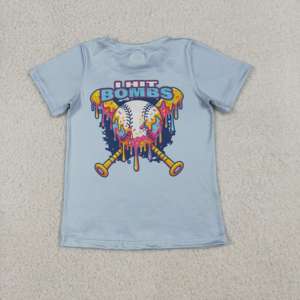 Conjunto de Ropa de 2 Piezas para Bebé Niño RTS Boutique I Hit Bombs, Camiseta y Pantalones Cortos para el Día del Partido de Béisbol, Conjunto de Ropa para Hermanos - Product Image 5