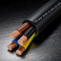 Câble électrique YC YCW 4x4mm, 4 conducteurs, 450V, cuivre, robuste, basse tension, IP44, industriel, pour centrale électrique, triphasé