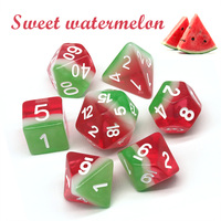 7 pièces/ensemble D & D dés résine pastèque polyédrique dés ensemble rétro numéro Portable jouets mdn RPG TRPG fête jeux de société accessoires