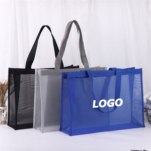Custom Logo Fashion Screen Printed Large Mesh <strong>Tote</strong> <strong>Bag</strong> For Shopping Reusable <strong>Nylon</strong> Net <strong>Bag</strong> Wholesale Promotional Gifts - Product Image 3