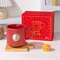 Mug à café en porcelaine de luxe rétro européen, logo personnalisé, compatible lave-vaisselle et micro-ondes, poignée ergonomique, cadeau d'affaires, vente en gros