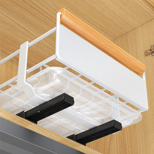 Tiroir pratique bol vaisselle étagère de rangement retirer plateau à vaisselle support évier étagère de rangement tirer panier armoire intégré organisateur de cuisine - Product Image 5