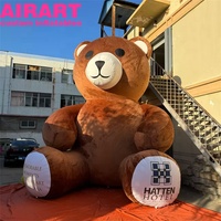 Ours de Noël gonflable personnalisé, dessin animé d'ours de Noël gonflable en peluche pour l'affichage
