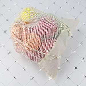 Logo ekran deseni ile gıdalar ve hediyeler için özel geri dönüştürülebilir orta boy pamuk % örgülü büzme çanta yıkanabilir kullanımlık - Product Image 4