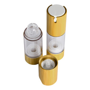 Muestra gratis 30ml 50ml Cosmético COMO Crema para el cuidado de la piel Botella con bomba sin aire Envase para el cuidado de la piel con carcasa exterior de Bambú - Product Image 5