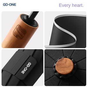 10 Bone Section Anti-Rebound Wood Grain Reverse <b>Automatic</b> <b>Umbrella</b> One-Button Open Business <b>Umbrella</b> Manufacturers Spot Printing - Product Image 4