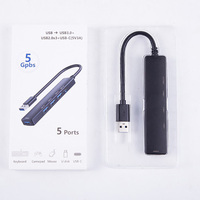 Concentrador USB 3,0 tipo c, carga y sincronización de datos, divisor USB ultrafino para MacBook, portátil, Surface Pro, PS4, PC Drive