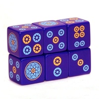 Jeu de dés colorés personnalisés Mahjong image dés gravés au laser et peints à la main Mahjong iconographie D6 dés
