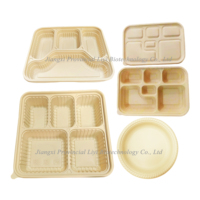 Assiettes jetables en bambou 100 % biodégradables et compostables de qualité alimentaire pour restaurant, 8x8, avec couvercles, compatibles micro-ondes, sans BPA, fabriquées en Chine