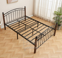 Vente en gros de meubles de chambre à coucher pour dortoir cadre de lit en acier, métal, fer et acier avec base en tube métallique pour adultes, peu encombrant