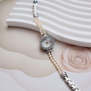 Custom Japanese Movement Quartz Women <b>Watch</b> Pearl Decoration Chian with Luxury Dial As Ladies Gift - Product Image 5
