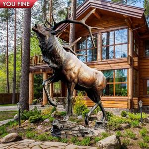 Estátua de cervos em bronze de fundição, tamanho de vida ao ar livre, escultura de cervos - Product Image 1