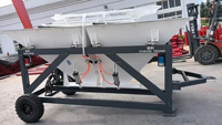 Pompe malaxeuse à béton à disques entièrement automatique avec centrale de dosage et trémie d'alimentation, double alimentation diesel, mobile, pour l'Amérique du Sud