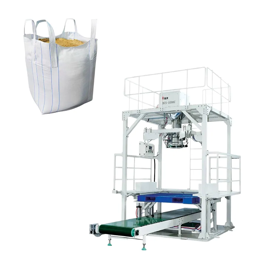 Fibc bulk filling 500 kg 1000kg bigbag macchina imballatrice ton bag packaging big bag filler jumbo bags 2 ton rice packing machine