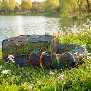 Tunnel pliable pour chat, maison portable pour chat, <span class=keywords><strong>toit</strong></span> en tissu Oxford respirant et imperméable, utilisable en intérieur et en extérieur toute l'année, <span class=keywords><strong>tente</strong></span> pour animaux <span class=keywords><strong>de</strong></span> compagnie - Product Image 1